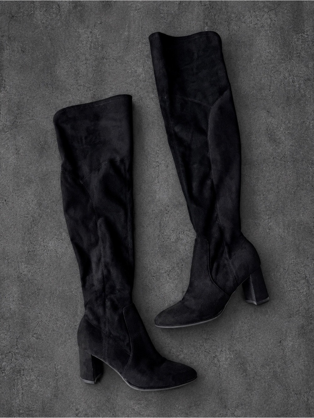 Marc Fisher Woman Black Sued Over The Knee High Boots US8 Classic Contemporary